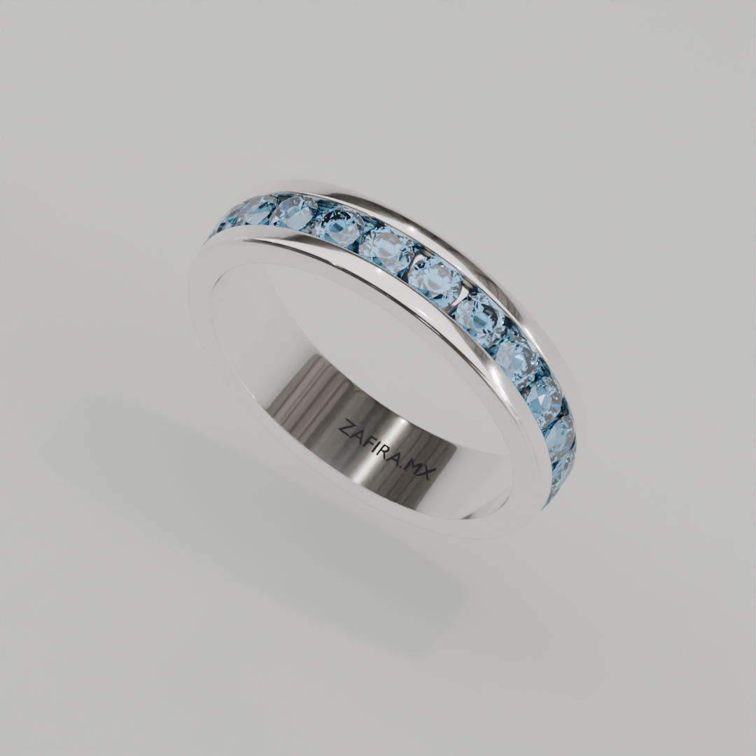 Churumbela Completa Topacio Azul CANAL- Birthstone Diciembre -3.0.mm