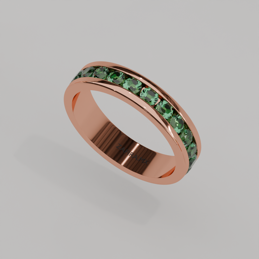 Churumbela Completa Esmeralda CANAL- Birthstone Mayo - 3.0mm - Churumbela de Oro (10k, 14k, 18k) y Moissanitas
