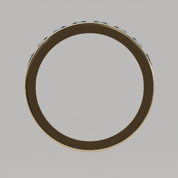 Media Churumbela Topacio Azul CANAL- Birthstone Diciembre -3.5mm - Churumbela de Oro (10k, 14k, 18k) y Moissanitas