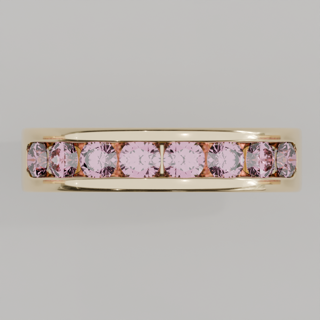 Media Churumbela Turmalina Rosa CANAL- Birthstone Octubre - 3.5mm - Churumbela de Oro (10k, 14k, 18k) y Moissanitas