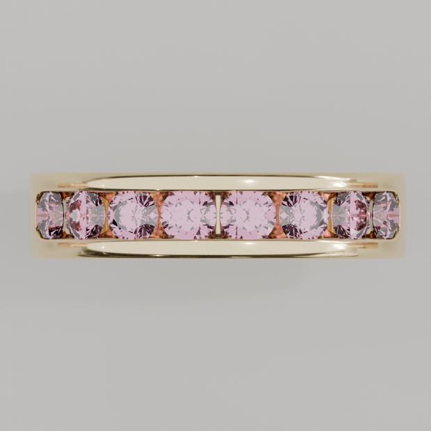 Media Churumbela Turmalina Rosa CANAL- Birthstone Octubre - 3.5mm - Churumbela de Oro (10k, 14k, 18k) y Moissanitas