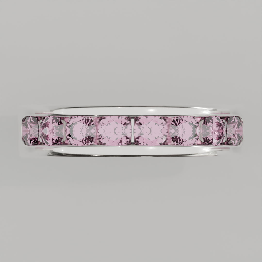 Media Churumbela Turmalina Rosa CANAL- Birthstone Octubre - 3.5mm