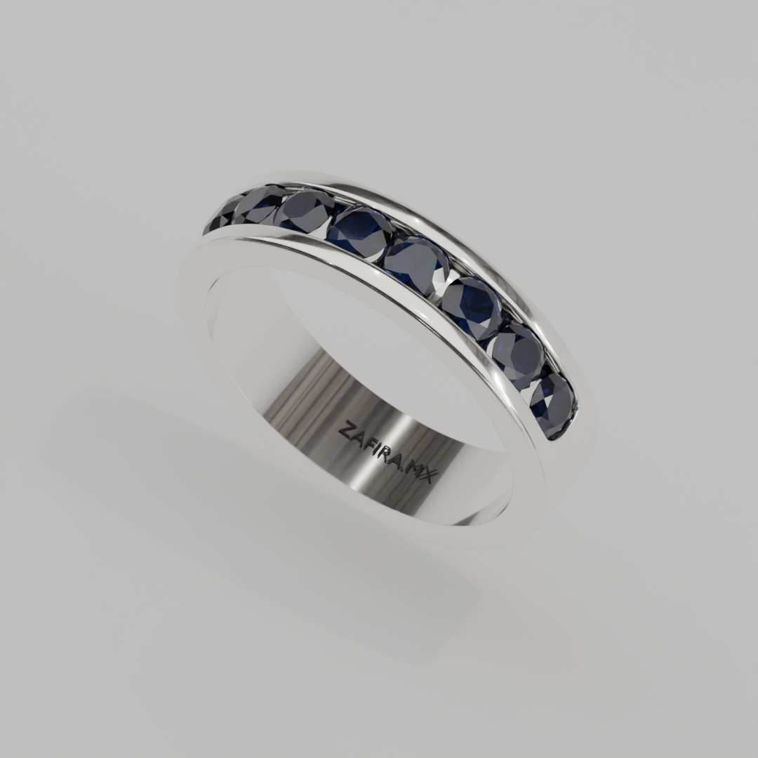 Media Churumbela Zafiro CANAL - Birthstone Septiembre - 3.5mm - Churumbela de Oro (10k, 14k, 18k) y Moissanitas