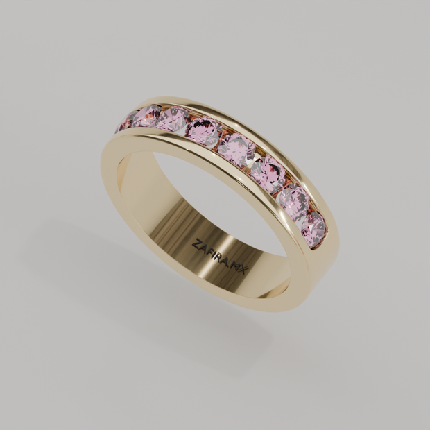 Media Churumbela Turmalina Rosa CANAL- Birthstone Octubre - 3.5mm - Churumbela de Oro (10k, 14k, 18k) y Moissanitas