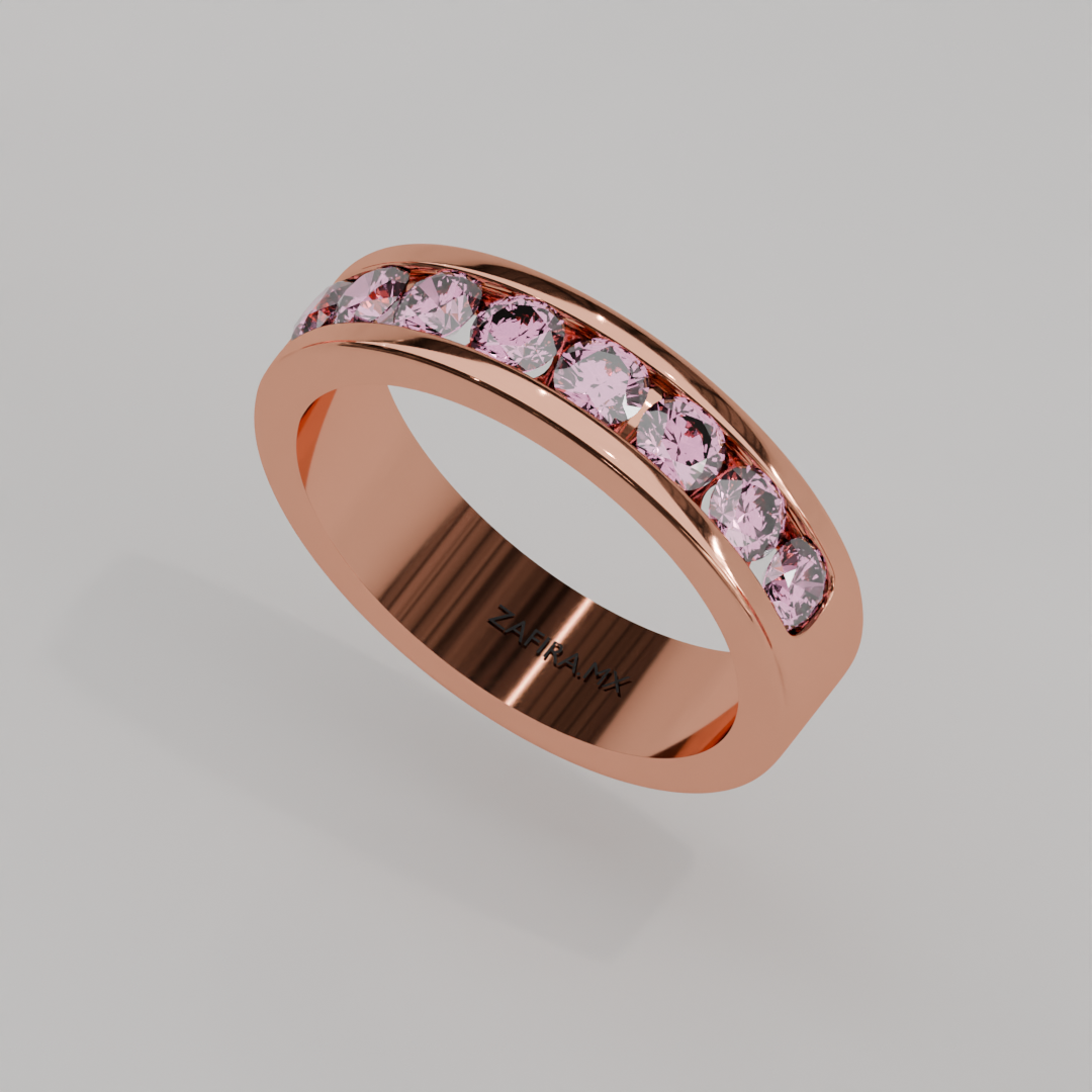 Media Churumbela Turmalina Rosa CANAL- Birthstone Octubre - 3.5mm - Churumbela de Oro (10k, 14k, 18k) y Moissanitas