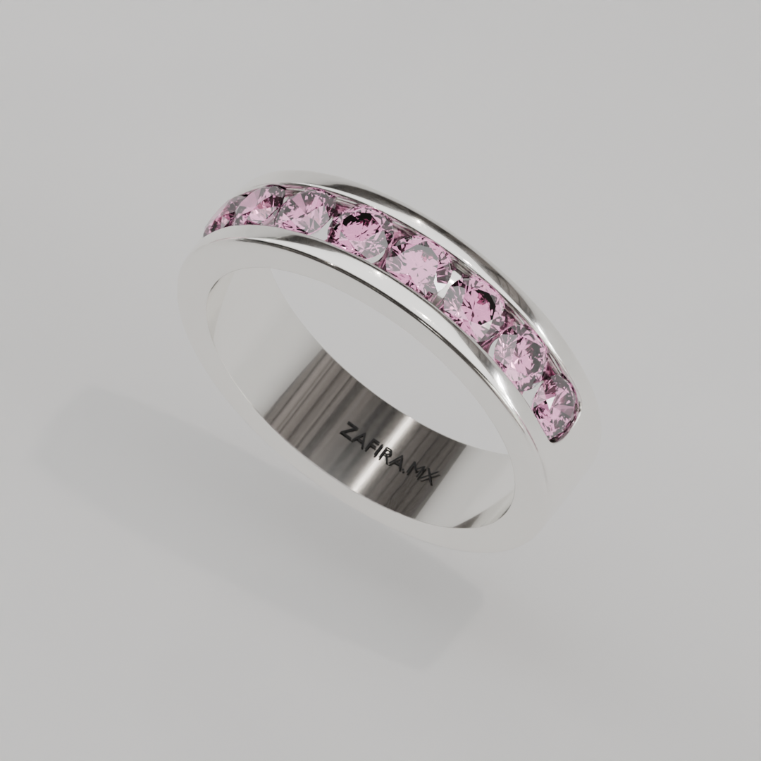 Media Churumbela Turmalina Rosa CANAL- Birthstone Octubre - 3.5mm