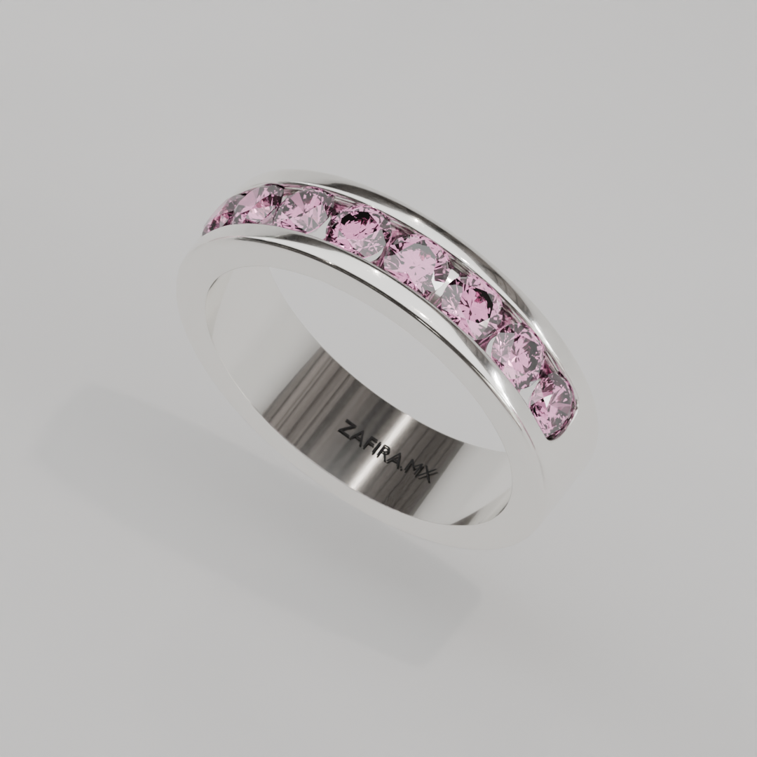 Media Churumbela Turmalina Rosa CANAL- Birthstone Octubre - 3.5mm - Churumbela de Oro (10k, 14k, 18k) y Moissanitas
