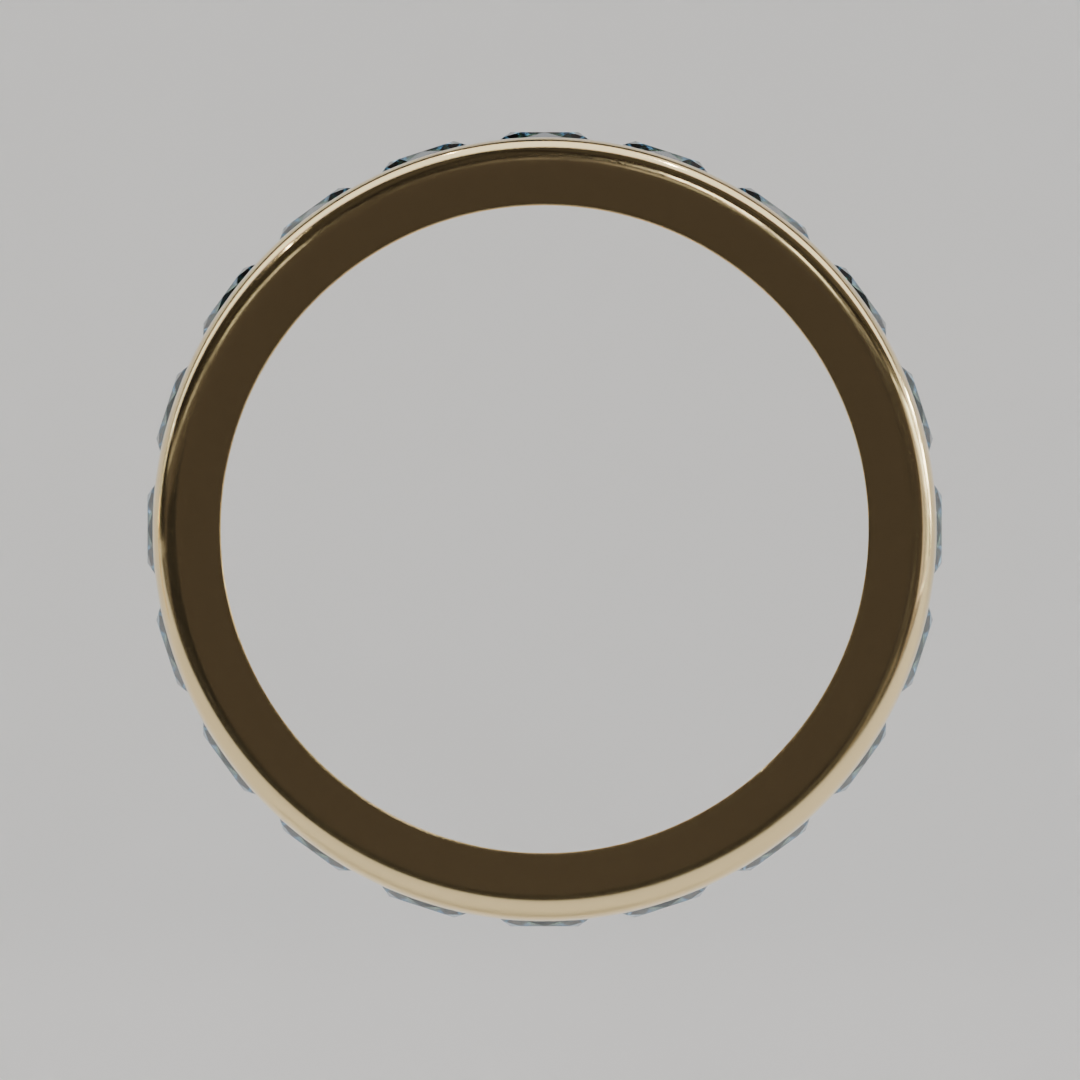 Churumbela Completa Topacio Azul CANAL- Birthstone Diciembre -3.5mm - Churumbela de Oro (10k, 14k, 18k) y Moissanitas