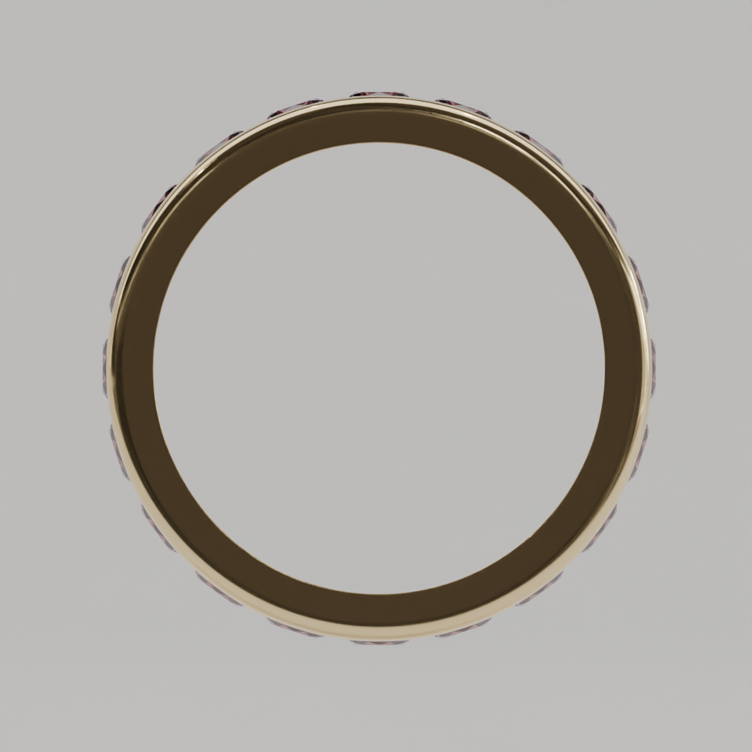 Churumbela Completa Turmalina Rosa CANAL - Birthstone Octubre - 3.5mm - Churumbela de Oro (10k, 14k, 18k) y Moissanitas