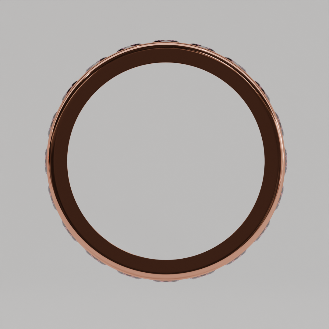 Churumbela Completa Turmalina Rosa CANAL - Birthstone Octubre - 3.5mm - Churumbela de Oro (10k, 14k, 18k) y Moissanitas