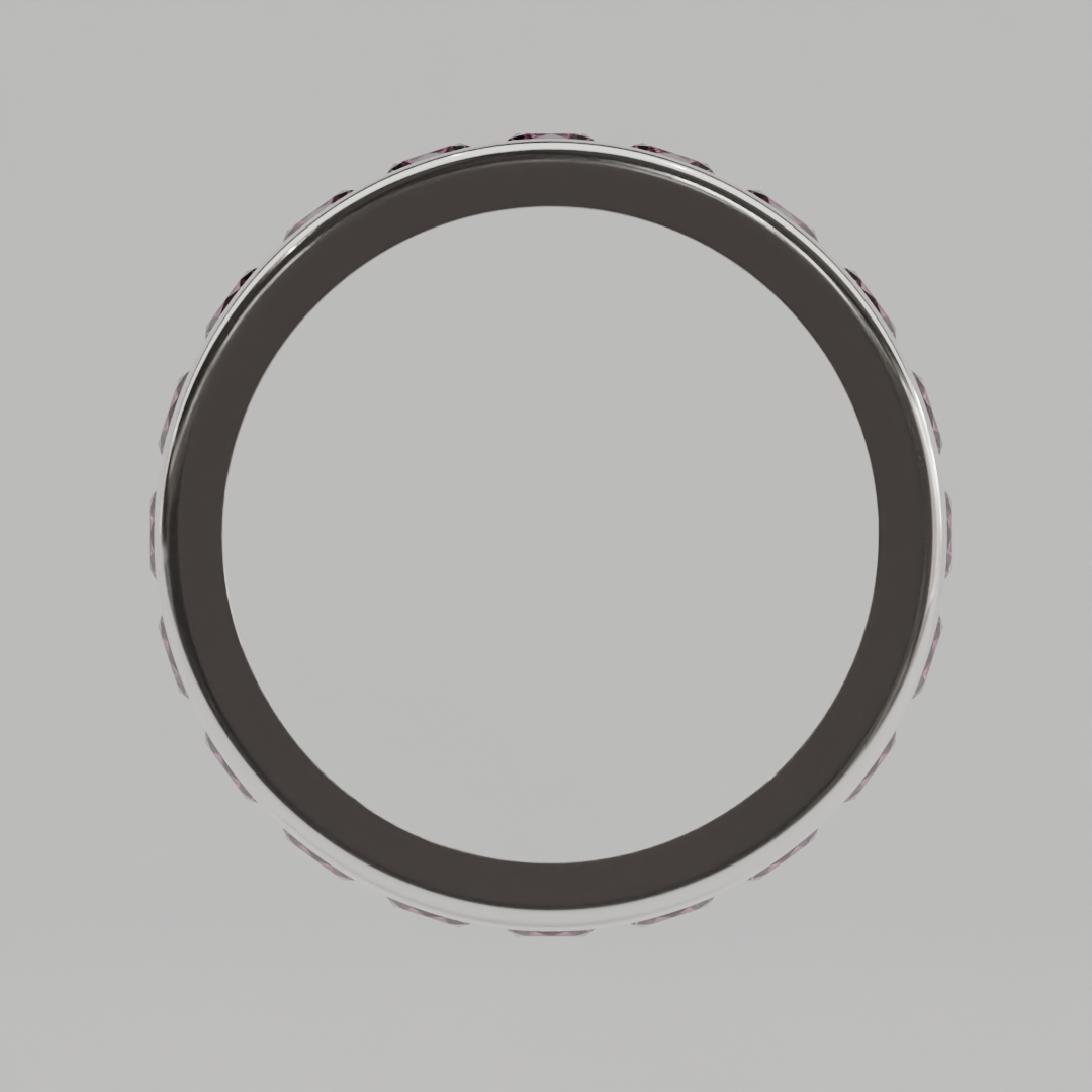 Churumbela Completa Turmalina Rosa CANAL - Birthstone Octubre - 3.5mm - Churumbela de Oro (10k, 14k, 18k) y Moissanitas