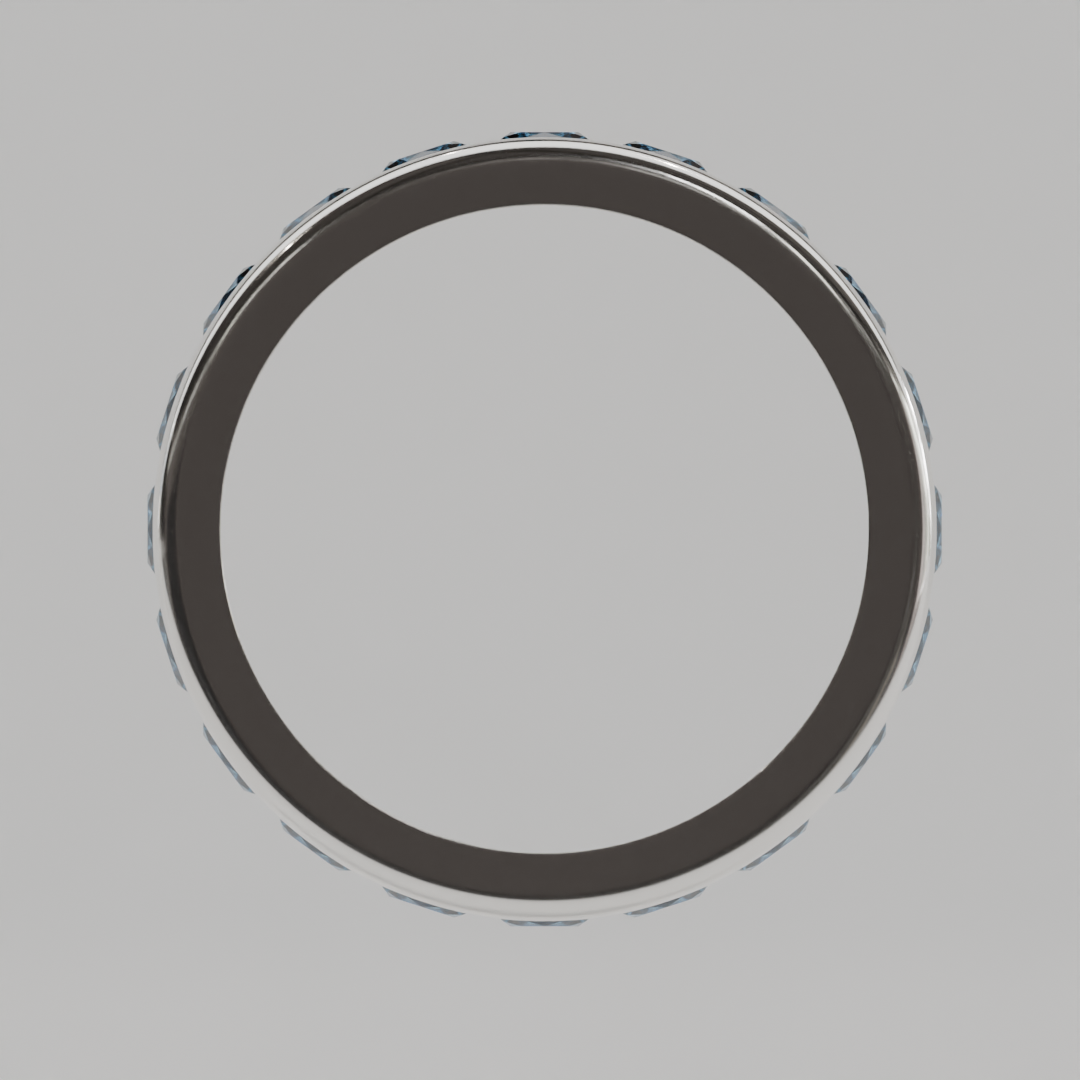 Churumbela Completa Topacio Azul CANAL- Birthstone Diciembre -3.5mm - Churumbela de Oro (10k, 14k, 18k) y Moissanitas