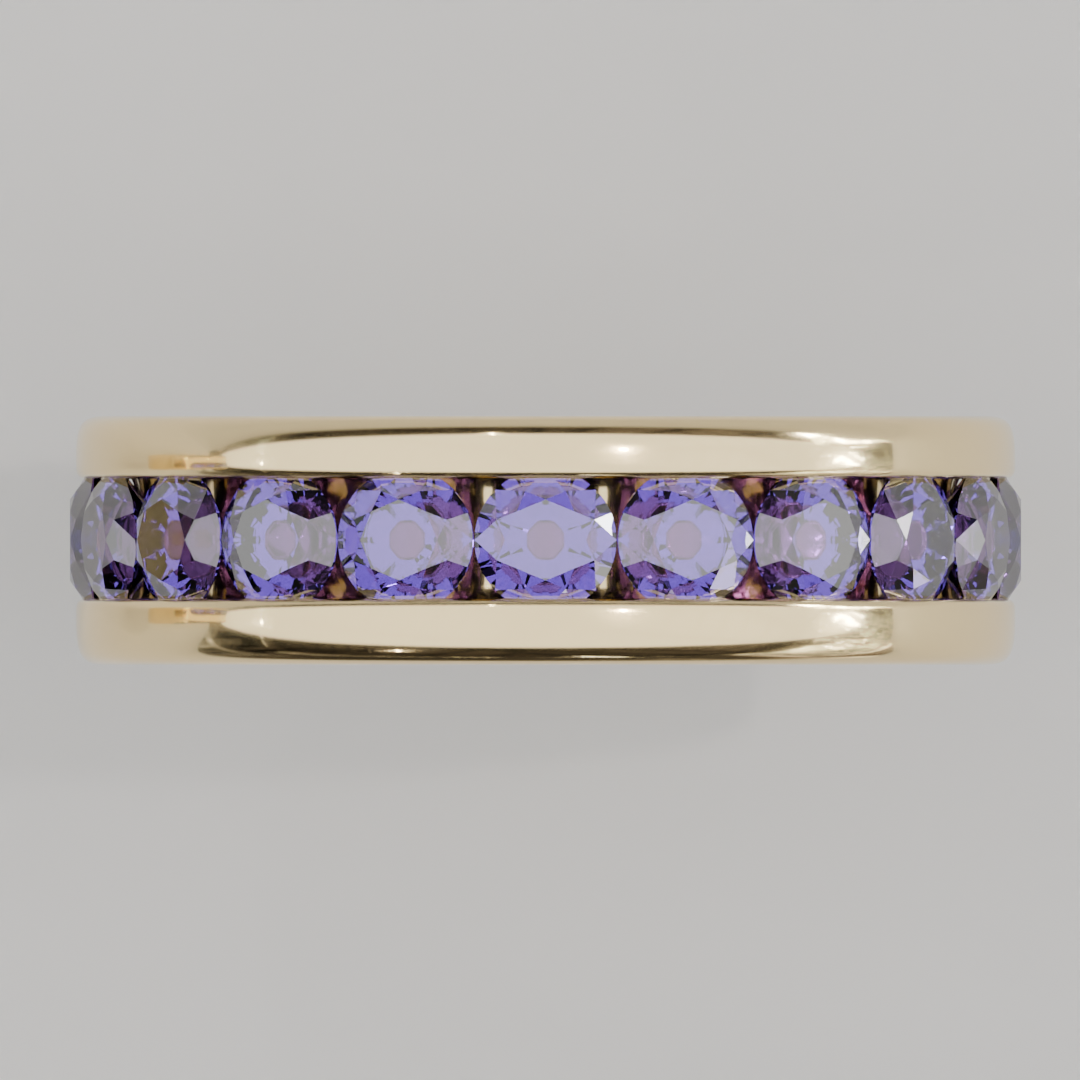 Churumbela Completa Alejandrita CANAL- Birthstone Junio - 3.5mm - Churumbela de Oro (10k, 14k, 18k) y Moissanitas