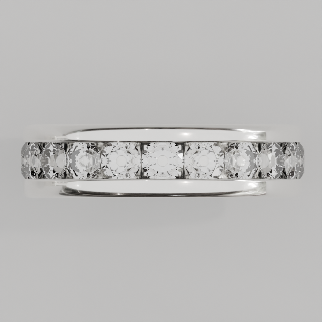Churumbela Completa CANAL de 3.5mm Diamante Labgrown - Abril - Churumbela de Oro (10k, 14k, 18k)