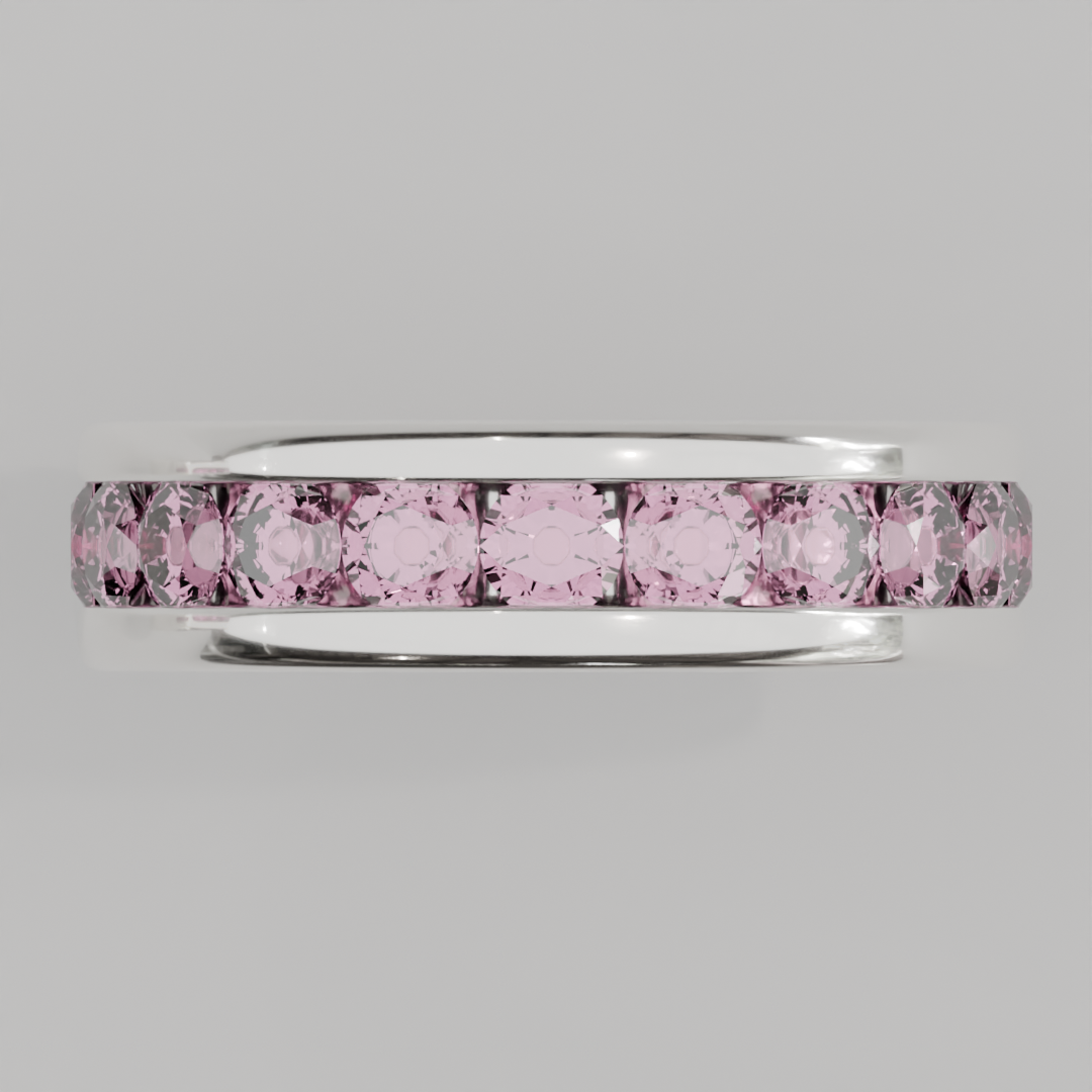 Churumbela Completa Turmalina Rosa CANAL - Birthstone Octubre - 3.5mm