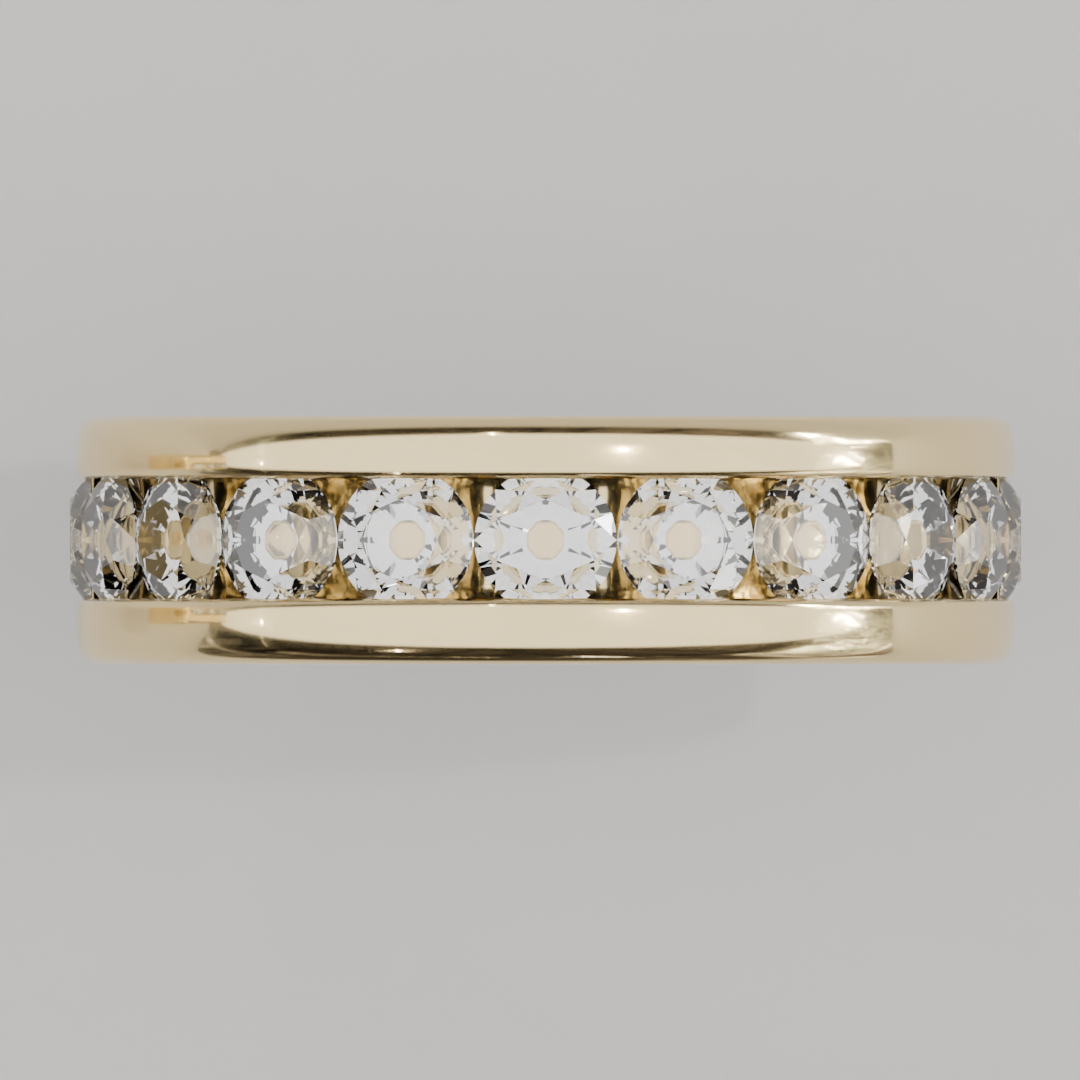 Churumbela Completa CANAL de 3.5mm Diamante Labgrown - Abril - Churumbela de Oro (10k, 14k, 18k)