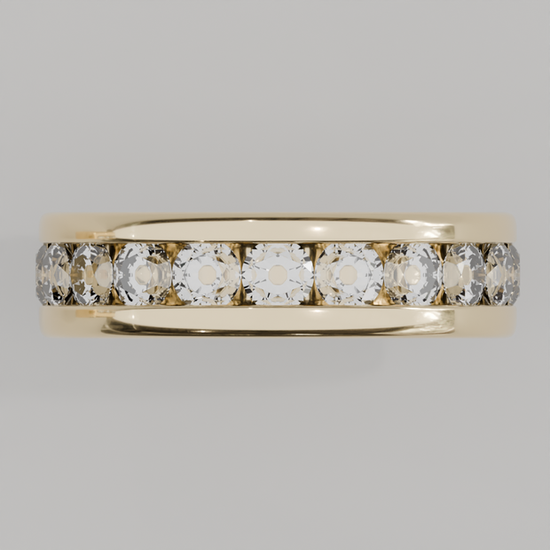 Churumbela Completa CANAL de 3.5mm Diamante Labgrown - Abril - Churumbela de Oro (10k, 14k, 18k)