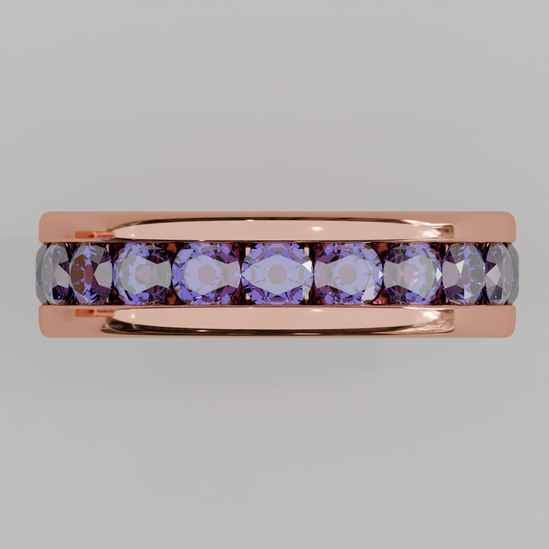 Churumbela Completa Alejandrita CANAL- Birthstone Junio - 3.5mm - Churumbela de Oro (10k, 14k, 18k) y Moissanitas