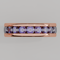 Churumbela Completa Alejandrita CANAL- Birthstone Junio - 3.5mm - Churumbela de Oro (10k, 14k, 18k) y Moissanitas