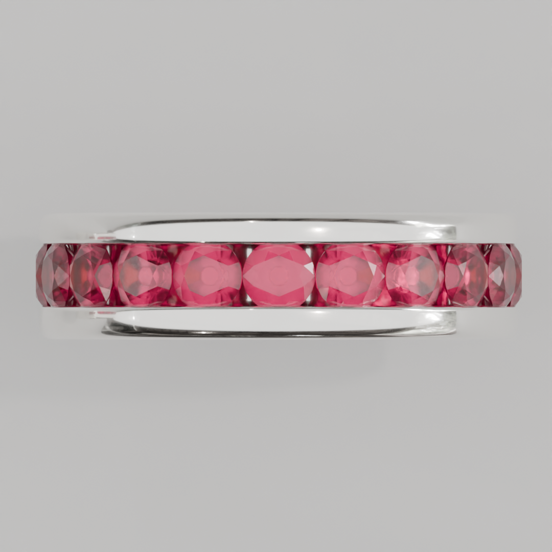 Churumbela Completa Rubi CANAL - Birthstone Julio - 3.5mm - Churumbela de Oro (10k, 14k, 18k) y Moissanitas — joyería hecha a mano por Zafira MX (foto 5)