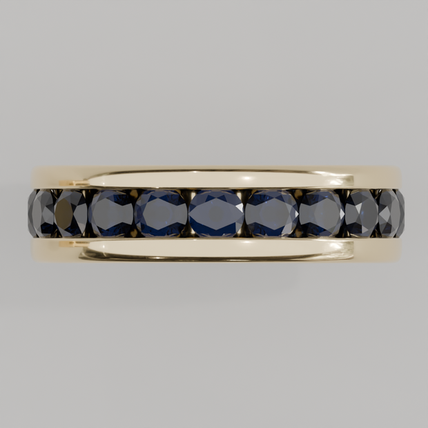 Churumbela Completa Zafiro CANAL - Birthstone Septiembre - 3.5mm - Churumbela de Oro (10k, 14k, 18k) y Moissanitas