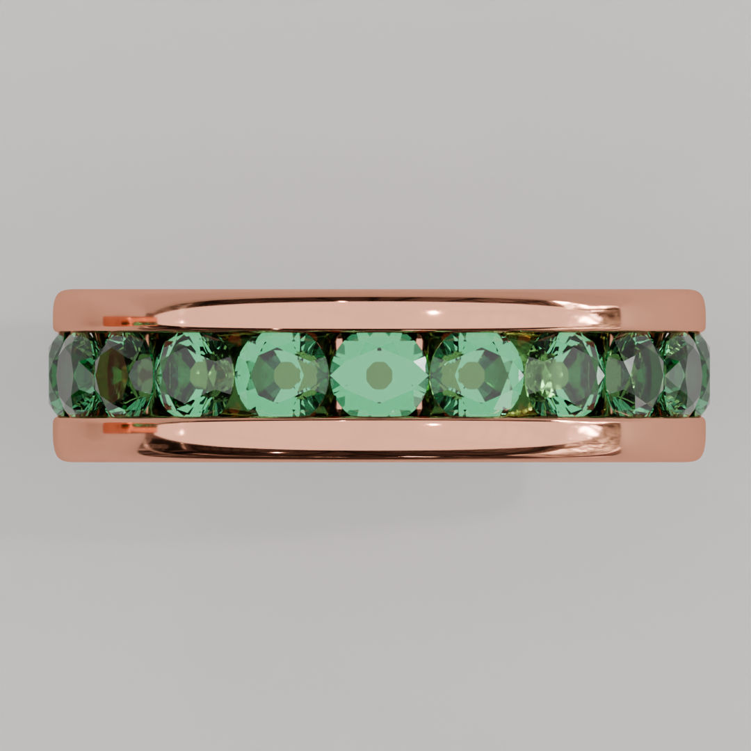 Churumbela Completa Esmeralda CANAL- Birthstone Mayo - 3.5mm - Churumbela de Oro (10k, 14k, 18k) y Moissanitas