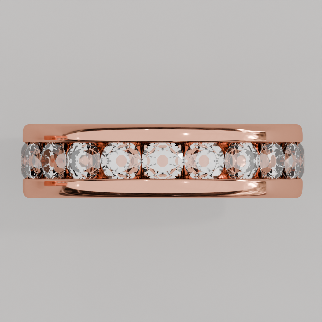 Churumbela Completa CANAL de 3.5mm Diamante Labgrown - Abril - Churumbela de Oro (10k, 14k, 18k)