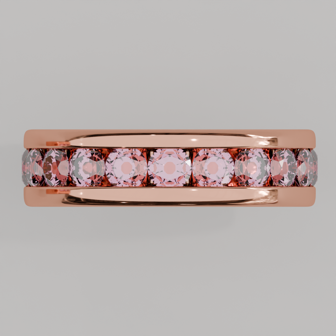 Churumbela Completa Turmalina Rosa CANAL - Birthstone Octubre - 3.5mm