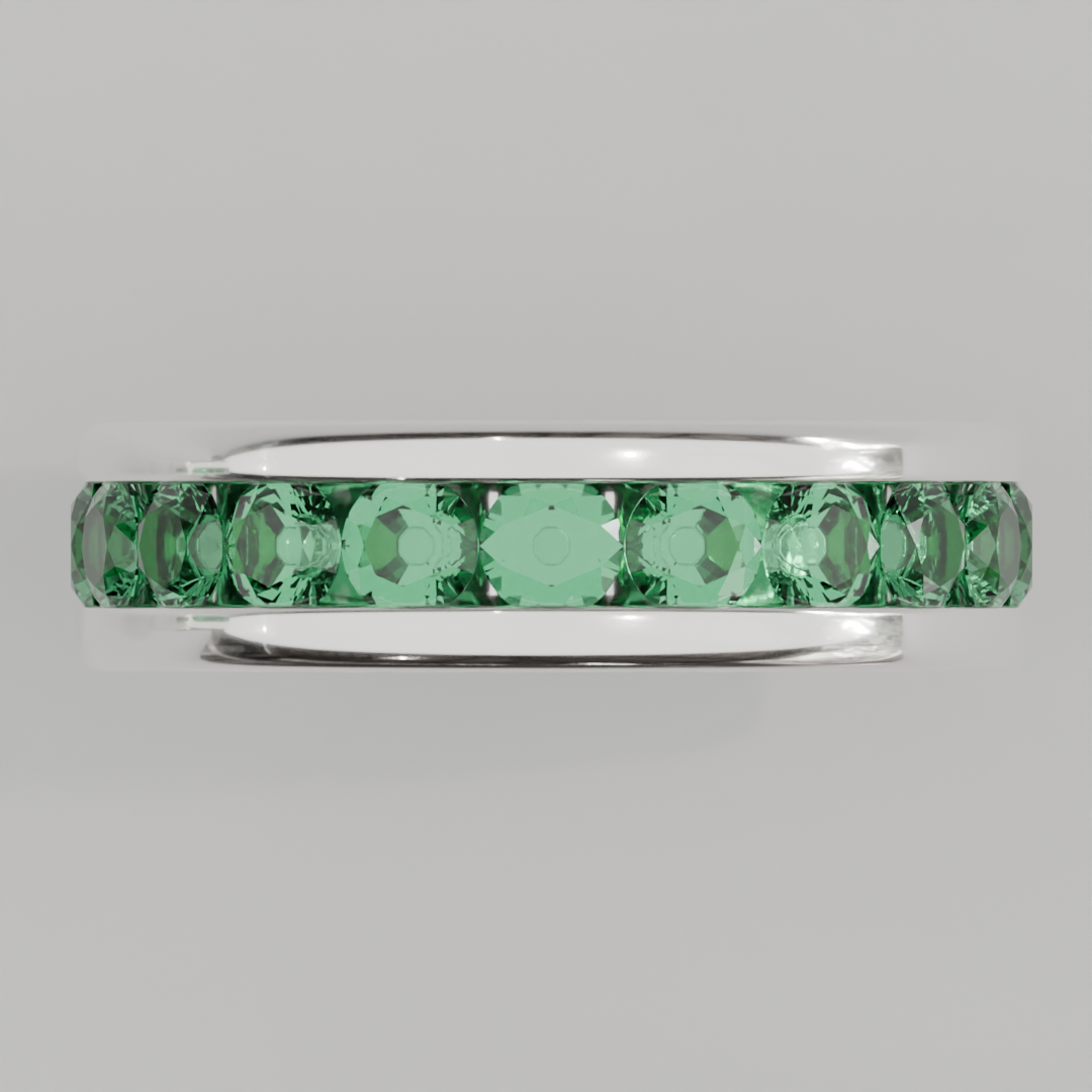 Churumbela Completa Esmeralda CANAL- Birthstone Mayo - 3.5mm - Churumbela de Oro (10k, 14k, 18k) y Moissanitas