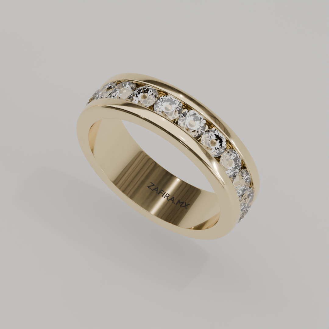 Churumbela Completa CANAL de 3.5mm Diamante Labgrown - Abril - Churumbela de Oro (10k, 14k, 18k)