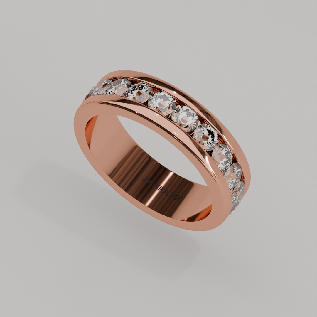 Churumbela Completa CANAL de 3.5mm Diamante Labgrown - Abril - Churumbela de Oro (10k, 14k, 18k)