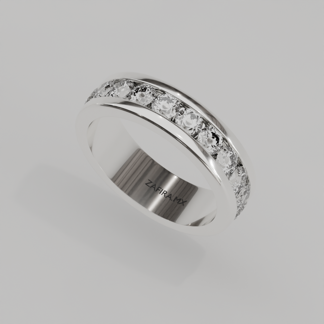Churumbela Completa CANAL de 3.5mm Diamante Labgrown - Abril - Churumbela de Oro (10k, 14k, 18k)