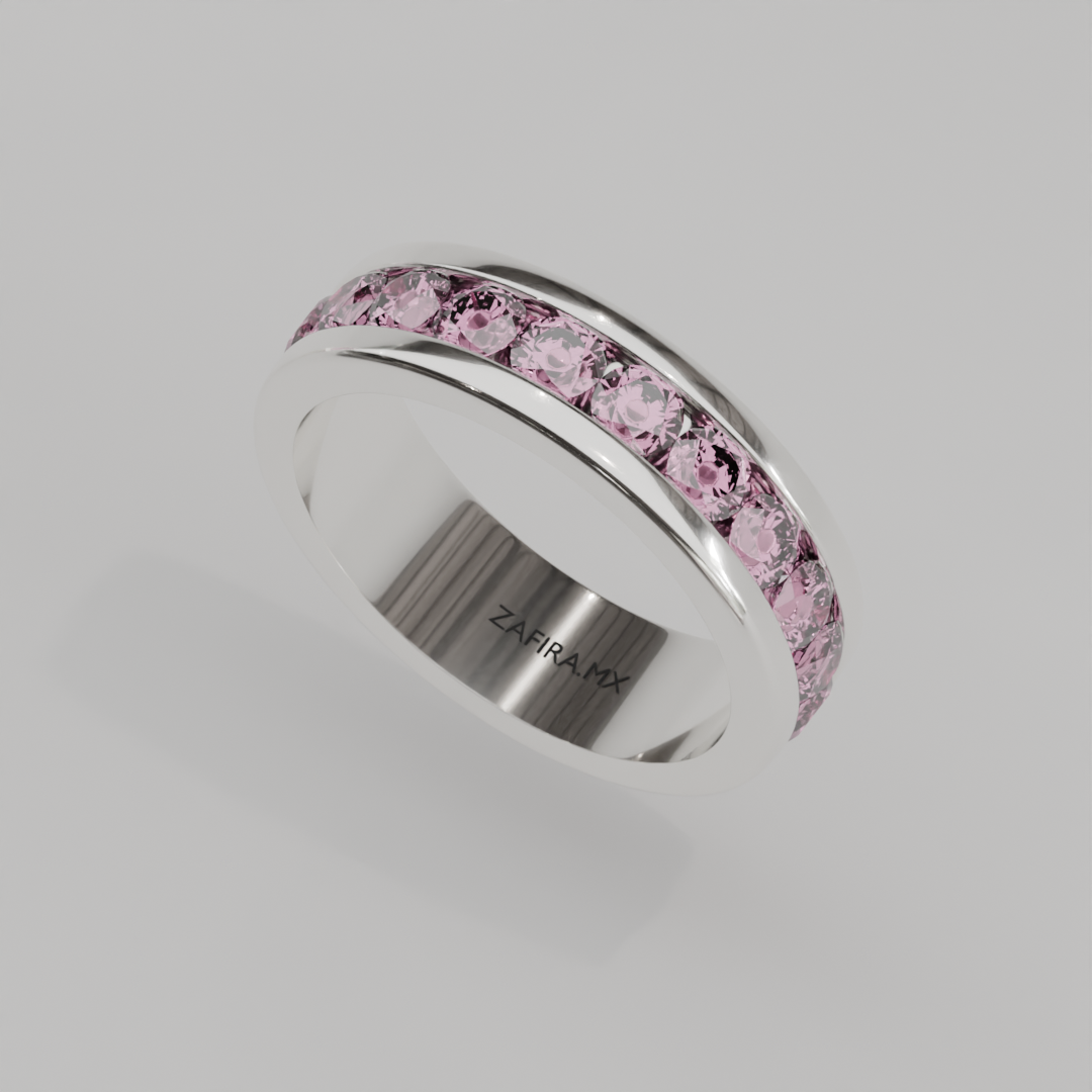 Churumbela Completa Turmalina Rosa CANAL - Birthstone Octubre - 3.5mm