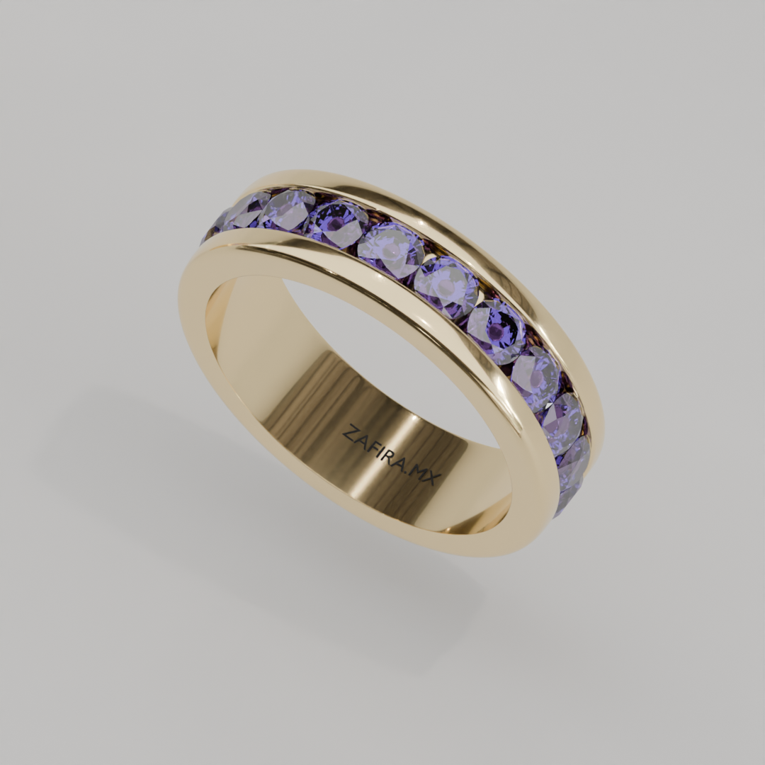 Churumbela Completa Alejandrita CANAL- Birthstone Junio - 3.5mm - Churumbela de Oro (10k, 14k, 18k) y Moissanitas