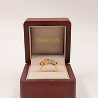 Anillo Mamá con Nombre de Hijo y Piedras - Oro (10k, 14k, 18k) o Plata 0.925