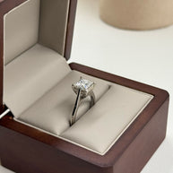 Anillo de Compromiso Catedral 1.5ct PRINCESA solitario - Anillo de Compromiso en Oro (10k, 14k, 18k) o Plata 0.925 y Diamante Lab-Grown o Moissanita