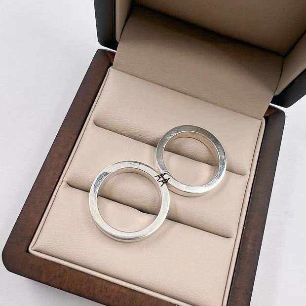 Argolla PLATA Grabado - Argolla de Matrimonio en Oro Sólido (10k, 14k, 18k)