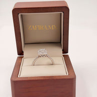 Anillo de Compromiso 1.5ct Corte ESMERALDA con Halo- Anillo de Compromiso en Oro (10k, 14k, 18k) o Plata 0.925 y Diamante Lab-Grown o Moissanita