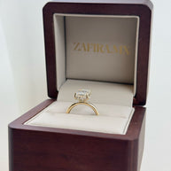 Anillo de Compromiso Selene 2.5ct Corte ESMERALDA hidden halo - Anillo de Compromiso en Oro (10k, 14k, 18k) o Plata 0.925 y Diamante Lab-Grown