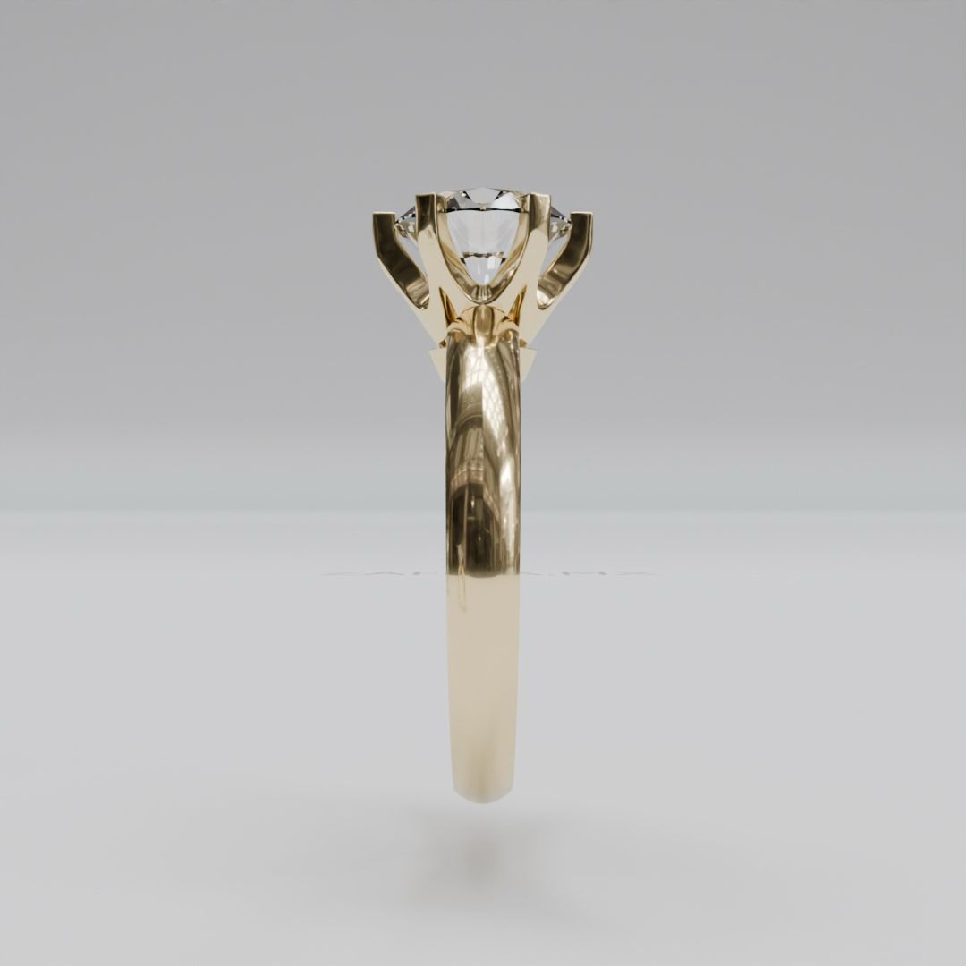 Réplica anillo de compromiso Solitario 1.5ct Corte redondo - Anillo de Compromiso en Oro (10k, 14k, 18k) y Diamante Lab-Grown