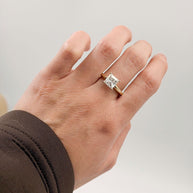 Anillo de Compromiso 2.0ct Corte PRINCESA Solitario - Anillo de Compromiso en Oro (10k, 14k, 18k) o Plata 0.925 y Diamante Lab-Grown o Moissanita