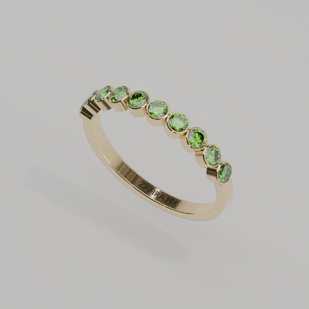 Media Churumbela Peridoto BEZEL - Birthstone Agosto -2.5mm