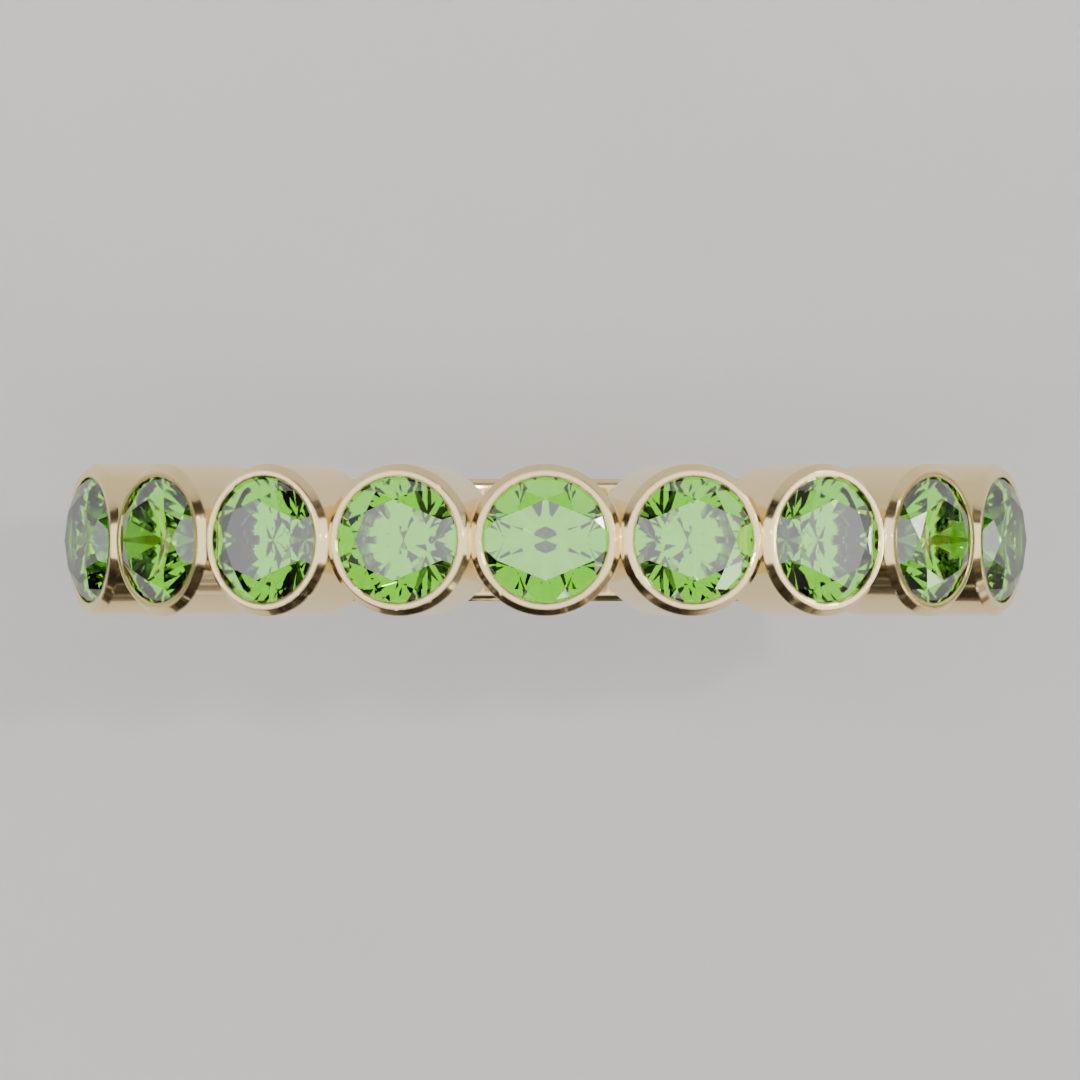 Media Churumbela Peridoto BEZEL - Birthstone Agosto-3.0mm