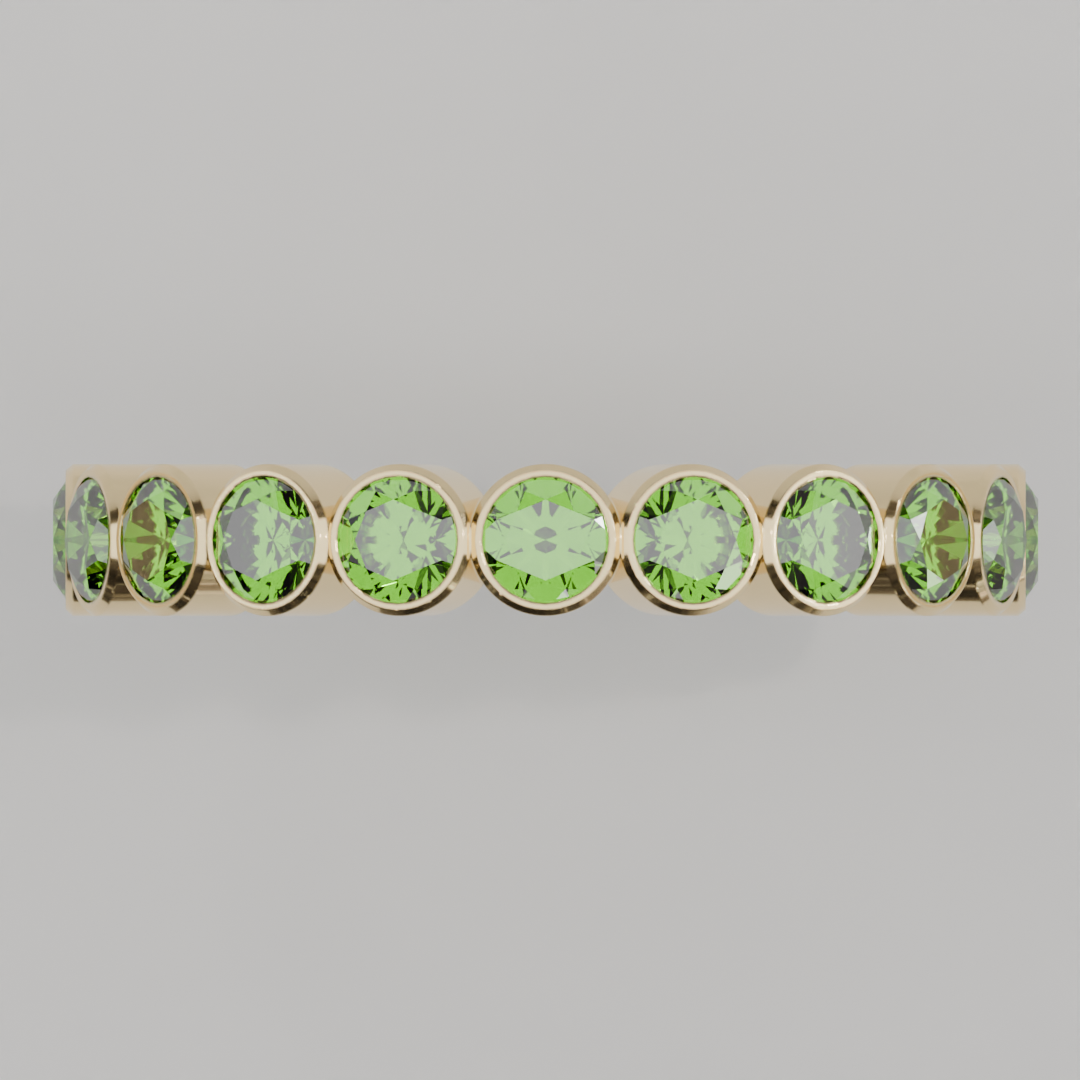 Churumbela Completa Peridoto BEZEL- Birthstone Agosto-3.0.mm