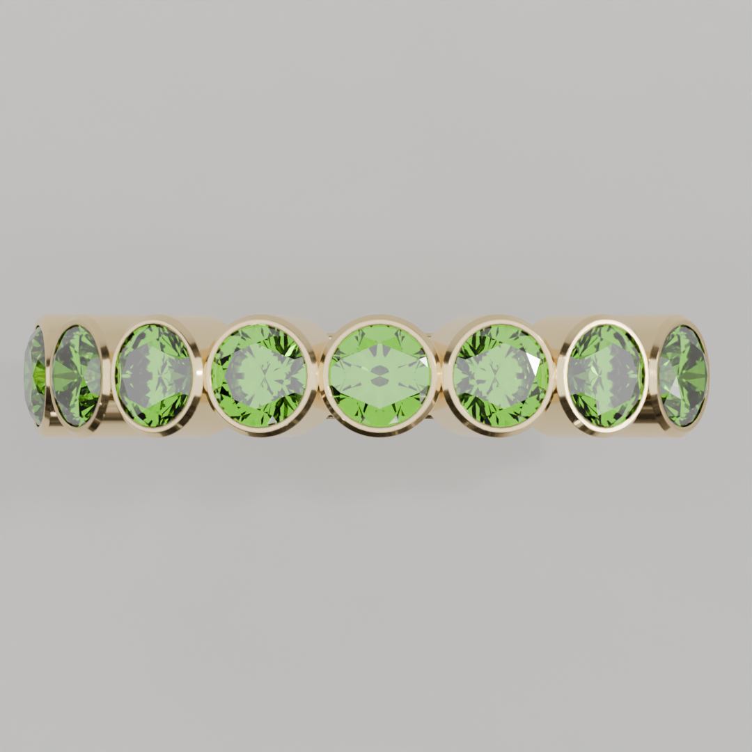 Media Churumbela Peridoto BEZEL- Birthstone Agosto -3.5mm