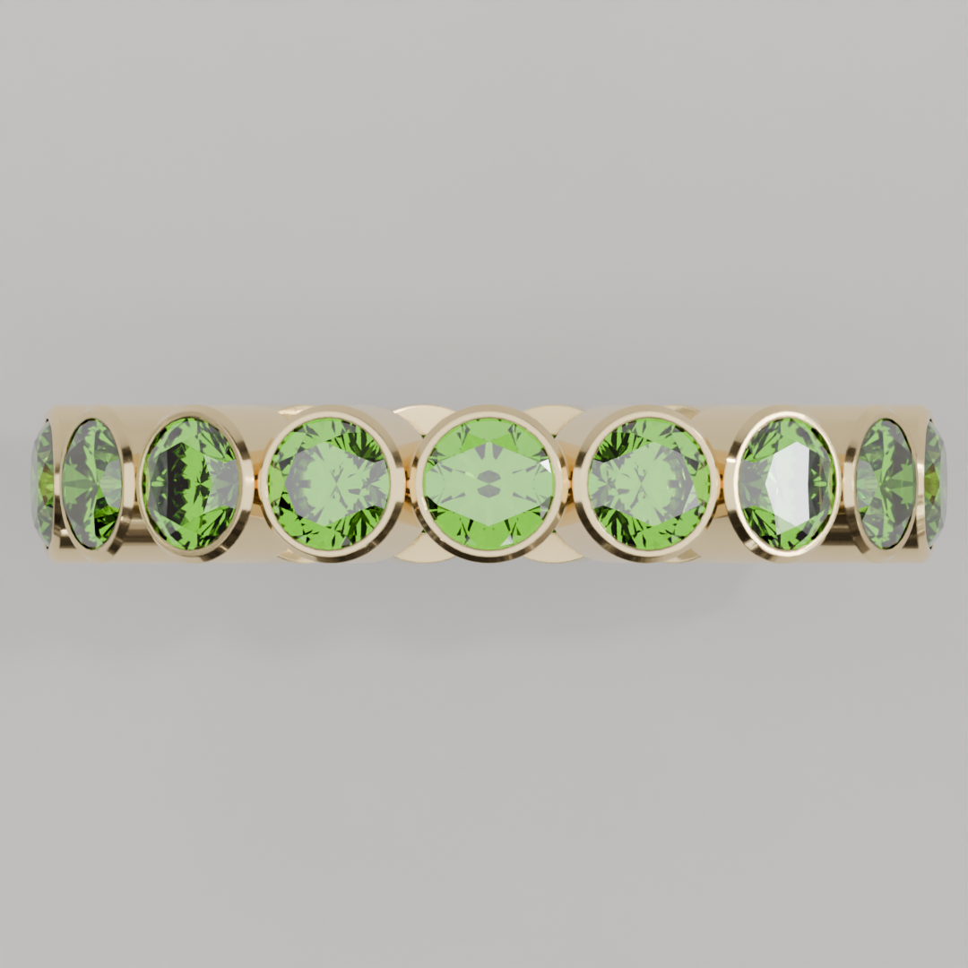 Churumbela Completa Peridoto BEZEL- Birthstone Agosto -3.5mm