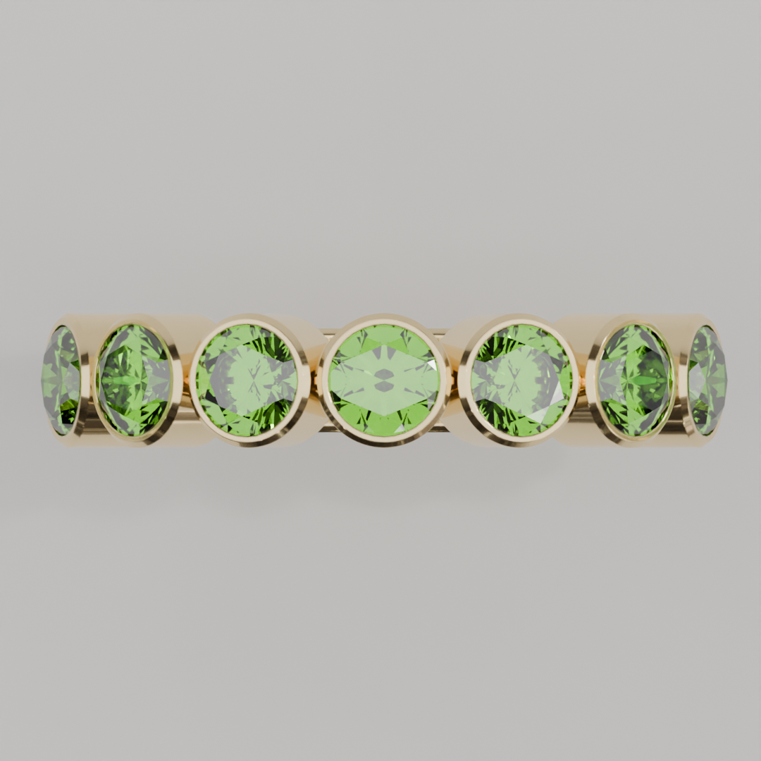 Media Churumbela Peridoto BEZEL - Birthstone Agosto - 4.0mm