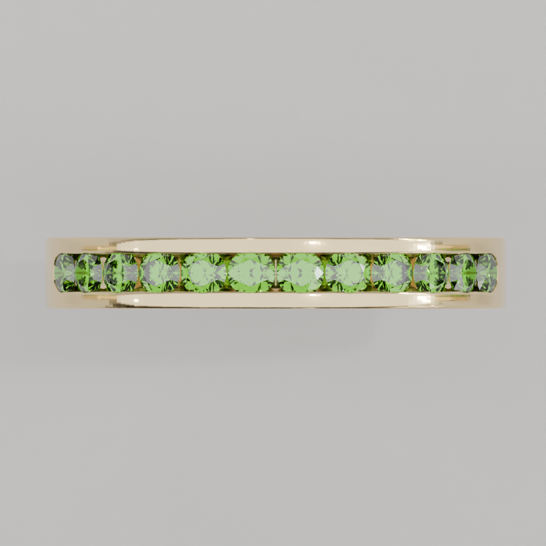 Media Churumbela Peridoto CANAL- Birthstone Agosto -2.5mm