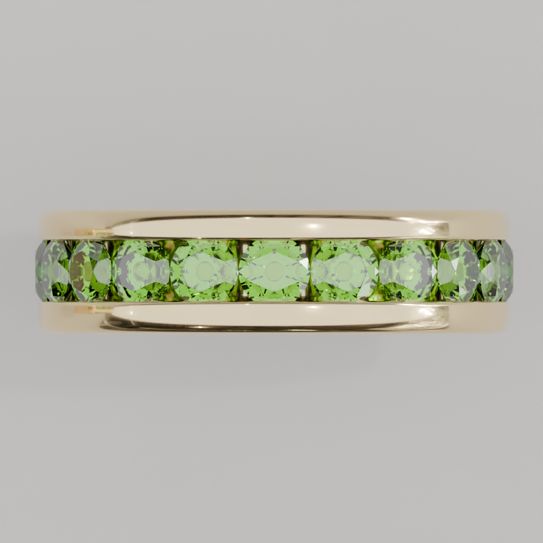 Churumbela Completa Peridoto CANAL - Birthstone Agosto -3.5mm