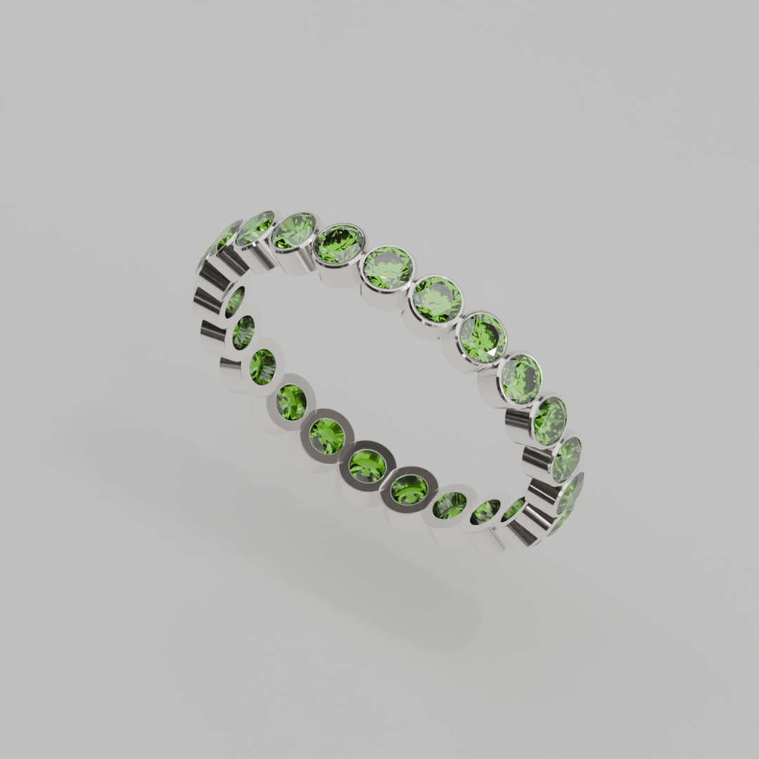 Churumbela Completa Peridoto BEZEL - Birthstone Agosto -2.5mm